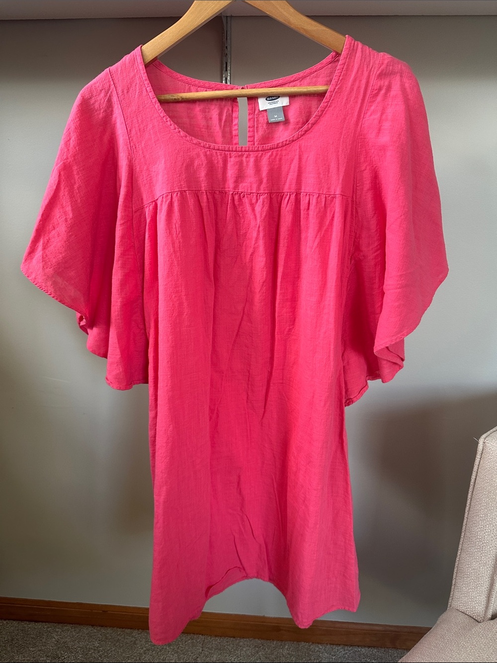 Old Navy Pink Flutter Sleeve Mini Dress Womens Size M Like New